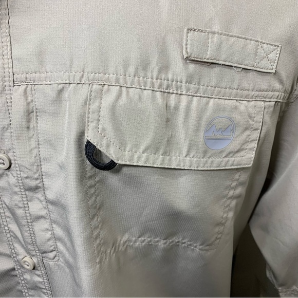 Wrangler Vintage Shirt Sz 2XL Beige Fishing Casual Button Down Short Sleeve Top - Picture 9 of 13